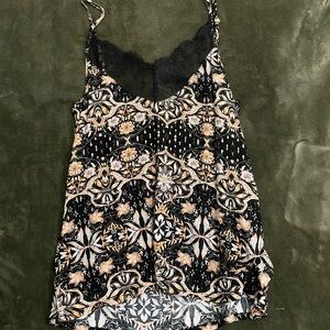 Idyllwind Black and Cream Patterned Camisole